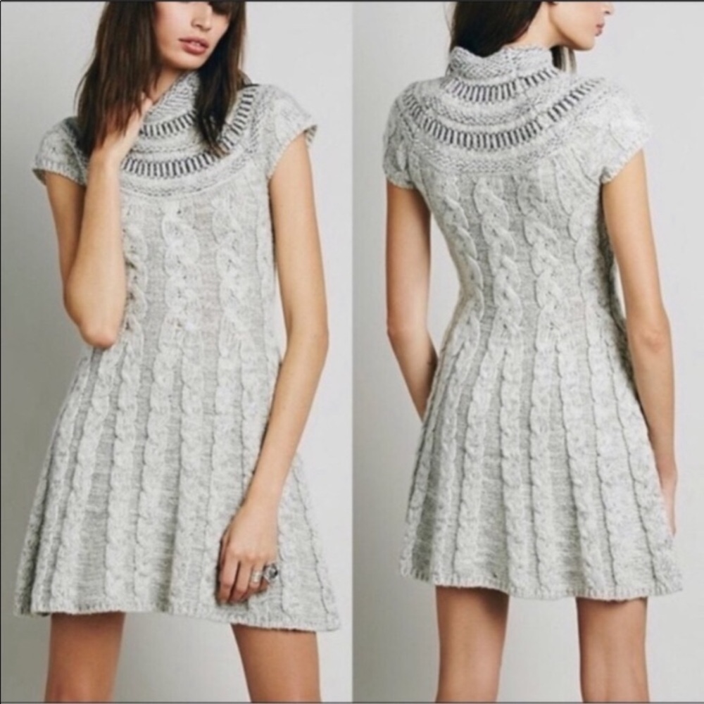 Free People Nordic Nights Cable Knot Sweater dress
